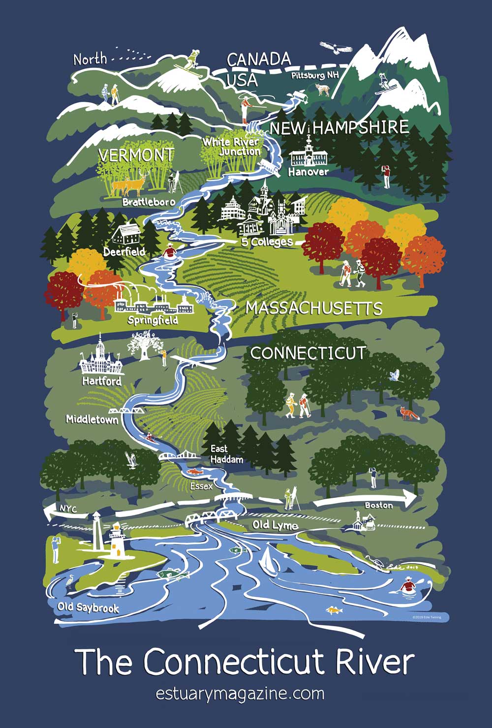The Connecticut Meet The River Estuary Magazine For People Who Care Map For Meet The Ct